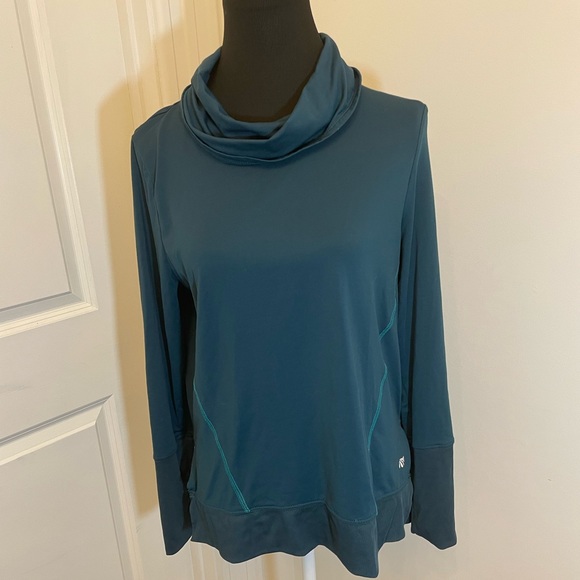 Marika Cowl Neck Reflective Running Athletic Loose Fit Long Sleeve Top - Picture 1 of 6